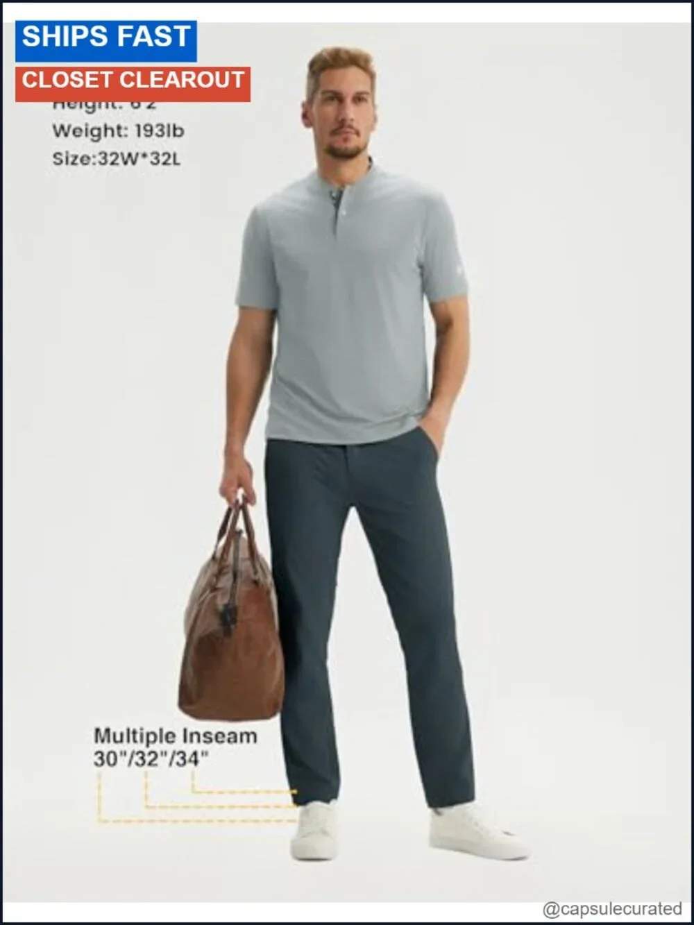 Men's Stretch Golf Pants 5 Pockets 4-Way Stretch Quick Dry UPF 50+